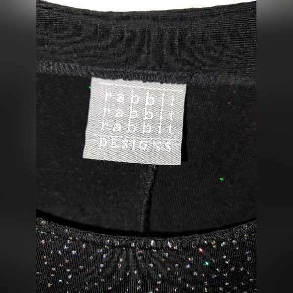 Rabbit Rabbit Rabbit Designs Black Sparkle Mini Dress Size 8P - Picture 4 of 8